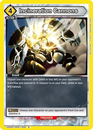 Incineration Cannons (UE06ST/OPM-1-029) [UE06ST: One Punch Man Starter Deck] - Deck Out Gaming