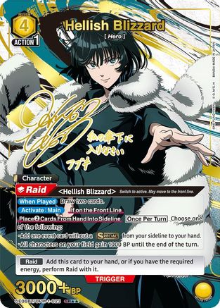 Hellish Blizzard (023) (SR**) (UE06BT/OPM-1-023) [UE06BT: One Punch Man] Foil - Deck Out Gaming