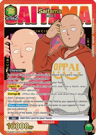 Saitama (062) (SR*) (UE06BT/OPM-1-062) [UE06BT: One Punch Man] Foil - Deck Out Gaming
