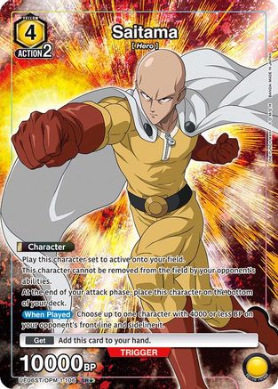 Saitama (106) (SR*) (UE06ST/OPM-1-106) [UE06ST: One Punch Man Starter Deck] Foil - Deck Out Gaming