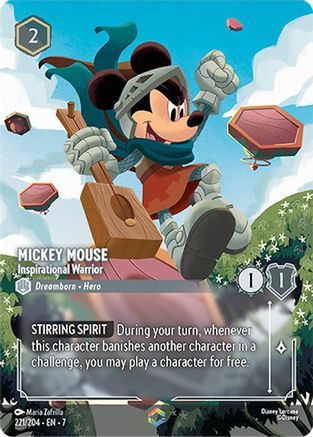 Mickey Mouse - Inspirational Warrior (Enchanted) (221/204) [Archazias Island] Holofoil - Deck Out Gaming