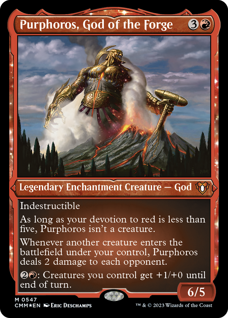 Purphoros, God of the Forge (547) [Commander Masters] etched - Deck Out Gaming
