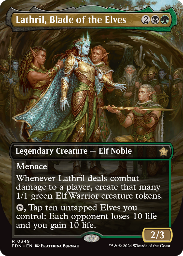 Lathril, Blade of the Elves (Borderless) (349) [Foundations] foil - Deck Out Gaming