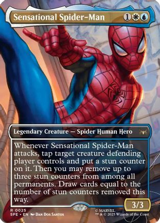 Sensational Spider-Man (Borderless) (25) [Marvel's Spider-Man: Eternal-Legal] foil - Deck Out Gaming