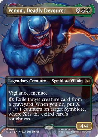 Venom, Deadly Devourer (Borderless) (22) [Marvel's Spider-Man: Eternal-Legal] foil - Deck Out Gaming