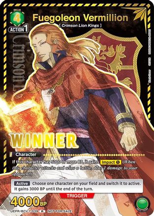Fuegoleon Vermillion (Winner) (UEPR/BCV-1-039) [Union Arena Promotion Cards] Foil