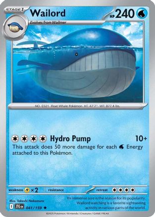 Wailord - 041/159 (41) [SV09: Journey Together] Holofoil - Deck Out Gaming