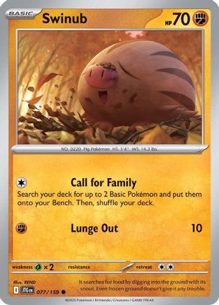 Swinub - 077/159 (77) [SV09: Journey Together] Reverse Holofoil - Deck Out Gaming