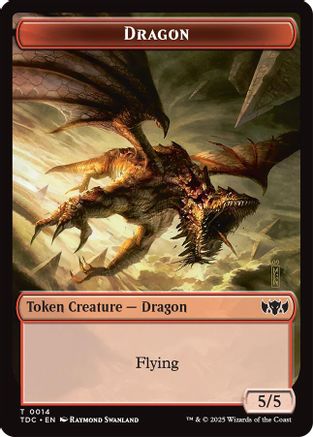 Dragon (0014) // Treasure Double-Sided Token (14) [Commander: Tarkir: Dragonstorm] - Deck Out Gaming