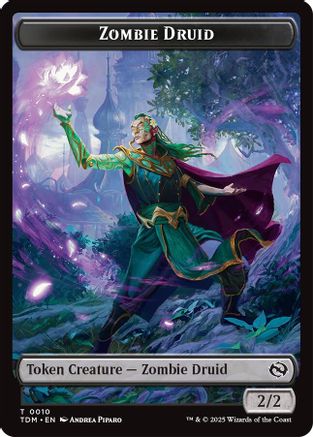 Zombie Druid // Treasure Double-Sided Token (10) [Tarkir: Dragonstorm] - Deck Out Gaming