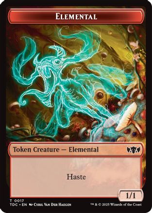 Elemental (0017) // Warrior Double-Sided Token (17) [Commander: Tarkir: Dragonstorm] - Deck Out Gaming
