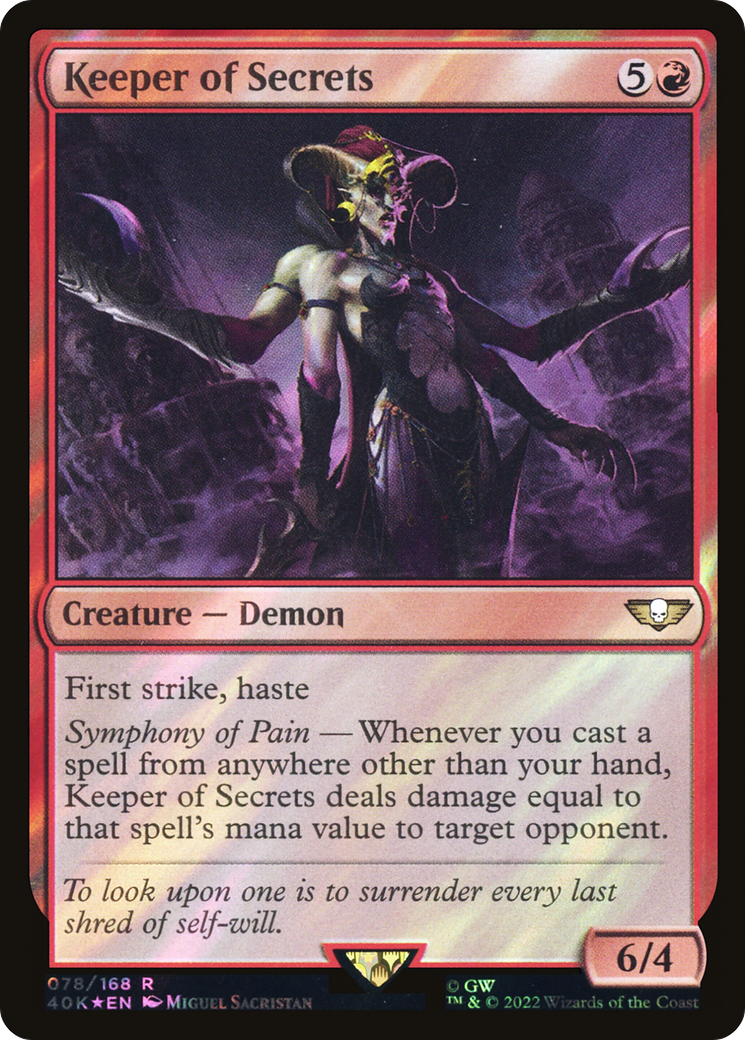Keeper of Secrets (Surge Foil) (78) [Warhammer 40,000 Commander] foil - Deck Out Gaming
