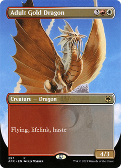 Adult Gold Dragon (Borderless) (297) [Adventures in the Forgotten Realms] foil - Deck Out Gaming