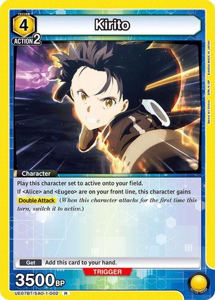 Kirito (002) (UE07BT/SAO-1-002) [UE07BT: Sword Art Online] Foil - Deck Out Gaming