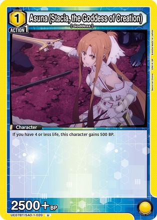 Asuna (Stacia, the Goddess of Creation) (020) (UE07BT/SAO-1-020) [UE07BT: Sword Art Online] - Deck Out Gaming