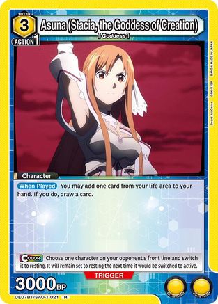 Asuna (Stacia, the Goddess of Creation) (021) (UE07BT/SAO-1-021) [UE07BT: Sword Art Online] Foil - Deck Out Gaming
