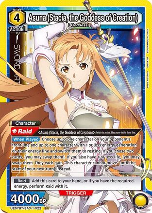 Asuna (Stacia, the Goddess of Creation) (022) (UE07BT/SAO-1-022) [UE07BT: Sword Art Online] Foil - Deck Out Gaming