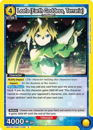 Leafa (Earth Goddess, Terraria) (028) (UE07BT/SAO-1-028) [UE07BT: Sword Art Online] Foil - Deck Out Gaming