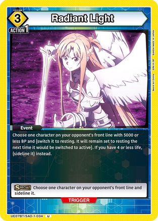 Radiant Light (UE07BT/SAO-1-034) [UE07BT: Sword Art Online] - Deck Out Gaming