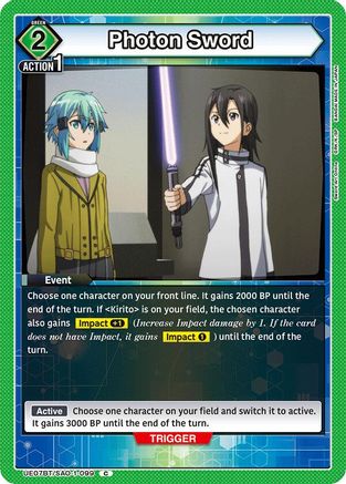 Photon Sword (UE07BT/SAO-1-099) [UE07BT: Sword Art Online] - Deck Out Gaming