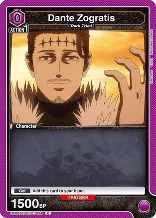 Dante Zogratis (024) (Box Topper Foil) (UE08BT/BCV-1-024) [UE08BT: Black Clover] Foil - Deck Out Gaming
