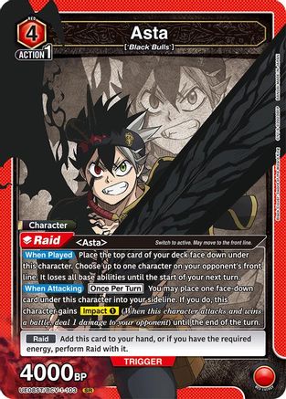 Asta (103) (UE08ST/BCV-1-103) [UE08ST: Black Clover Starter Deck] Foil - Deck Out Gaming