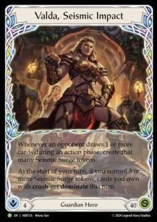 Valda, Seismic Impact - HER135 (HER135) [Flesh and Blood: Promo Cards] Rainbow Foil - Deck Out Gaming