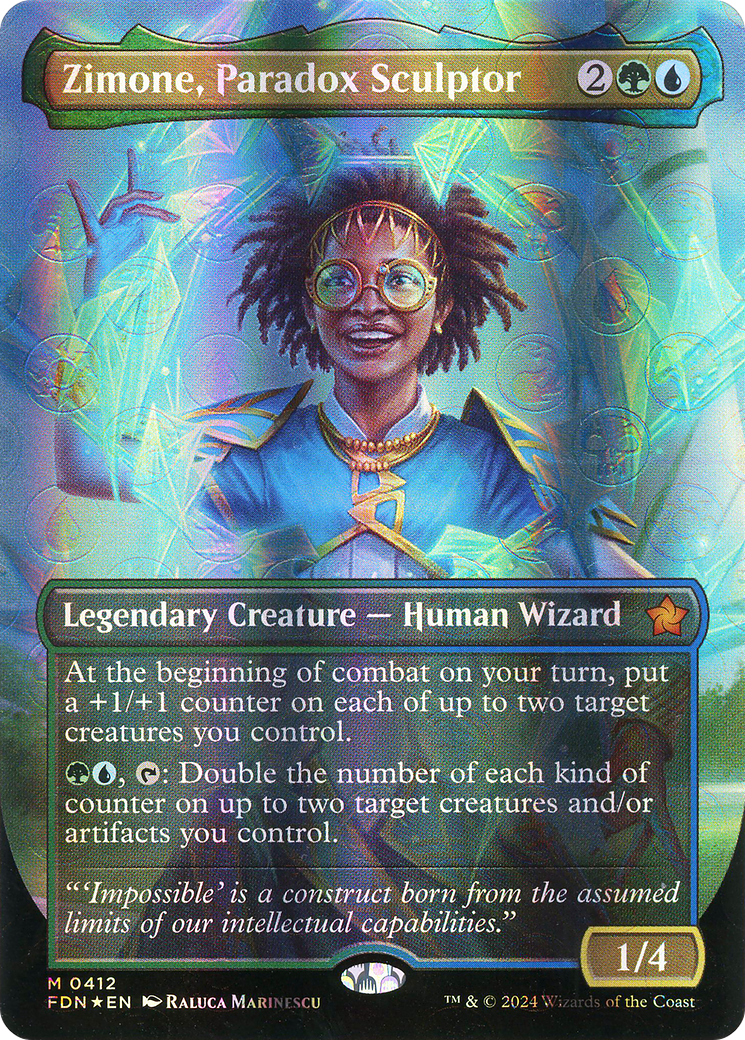 Zimone, Paradox Sculptor (Borderless) (Mana Foil) (412) [Foundations] foil - Deck Out Gaming