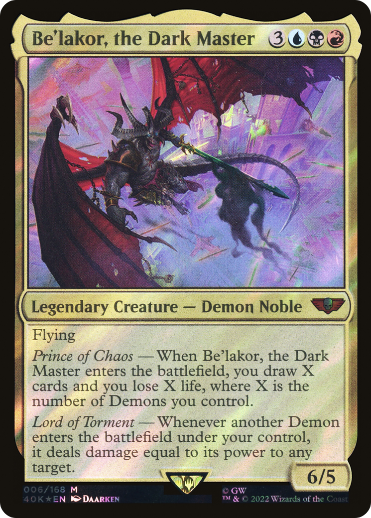 Be'lakor, the Dark Master (Surge Foil) (6) [Warhammer 40,000 Commander] foil - Deck Out Gaming