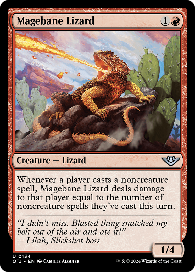 Magebane Lizard (134) [Outlaws of Thunder Junction] foil - Deck Out Gaming