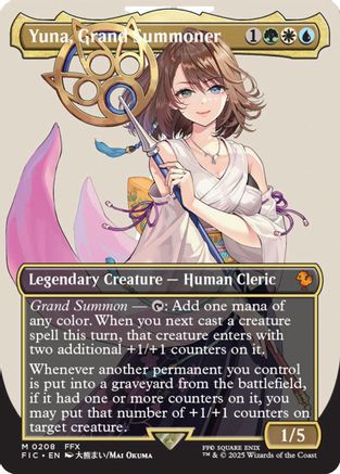 Yuna, Grand Summoner (Borderless) (208) [Commander: FINAL FANTASY] - Deck Out Gaming