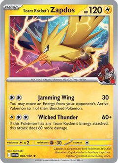 Team Rocket's Zapdos (70) [SV10: Destined Rivals] Reverse Holofoil - Deck Out Gaming
