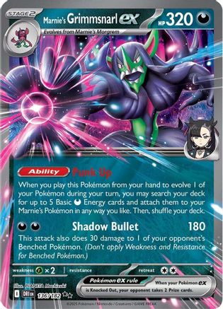 Marnie's Grimmsnarl ex (136) [SV10: Destined Rivals] Holofoil - Deck Out Gaming