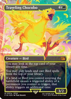 Traveling Chocobo (Borderless) (Neon Ink Yellow) (551a) [FINAL FANTASY] foil - Deck Out Gaming