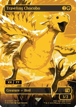 Traveling Chocobo (Borderless) (Serial Numbered) (551f) [FINAL FANTASY] foil - Deck Out Gaming
