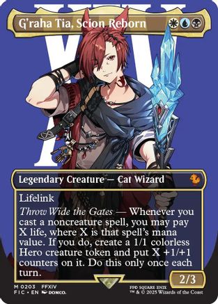 G'raha Tia, Scion Reborn (Borderless) (203) [Commander: FINAL FANTASY] - Deck Out Gaming