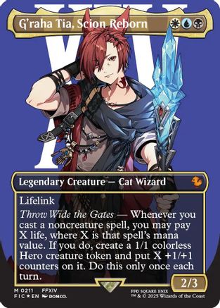 G'raha Tia, Scion Reborn (Borderless) (Surge Foil) (211) [Commander: FINAL FANTASY] foil - Deck Out Gaming