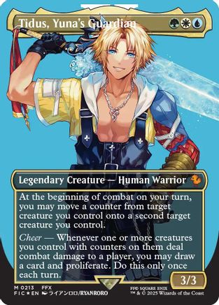 Tidus, Yuna's Guardian (Borderless) (Surge Foil) (213) [Commander: FINAL FANTASY] foil - Deck Out Gaming