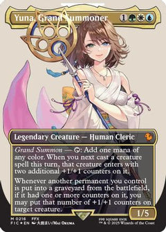 Yuna, Grand Summoner (Borderless) (Surge Foil) (216) [Commander: FINAL FANTASY] foil - Deck Out Gaming