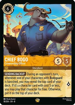 Chief Bogo- Commanding Officer (18/204) [Reign of Jafar] Cold Foil - Deck Out Gaming