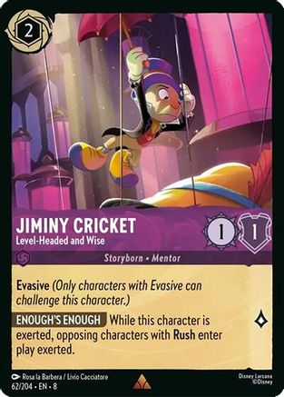 Jiminy Cricket - Level-Headed and Wise (62/204) [Reign of Jafar] Cold Foil - Deck Out Gaming