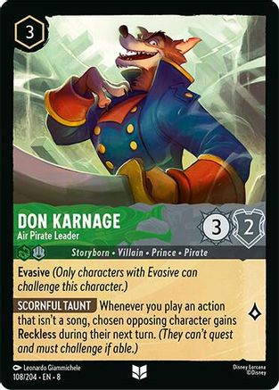 Don Karnage - Air Pirate Leader (108/204) [Reign of Jafar] - Deck Out Gaming