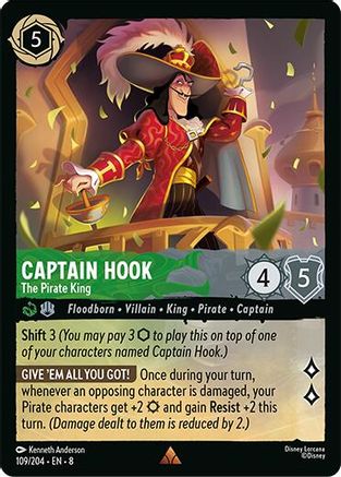 Captain Hook - The Pirate King (109/204) [Reign of Jafar] - Deck Out Gaming