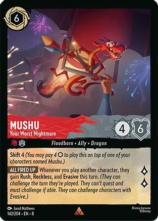 Mushu - Your Worst Nightmare (142/204) [Reign of Jafar] Cold Foil - Deck Out Gaming