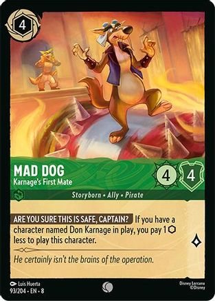Mad Dog - Karnage's First Mate (93/204) [Reign of Jafar] Cold Foil - Deck Out Gaming