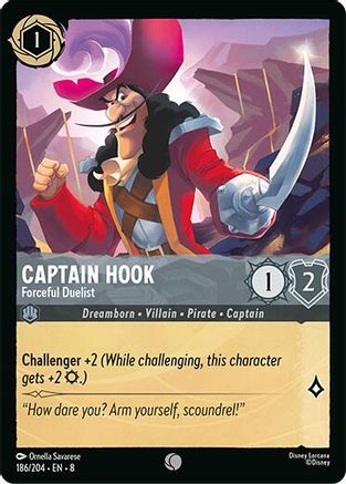 Captain Hook - Forceful Duelist (186/204) [Reign of Jafar] Cold Foil - Deck Out Gaming