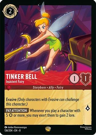 Tinkerbell - Insistent Fairy (136/204) [Reign of Jafar] Cold Foil - Deck Out Gaming