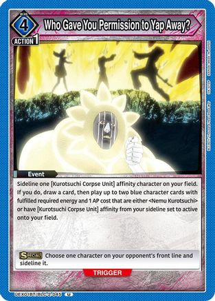 Who Gave You Permission to Yap Away? (UEX01BT/BLC-2-045) [UEX01BT: BLEACH: Thousand-Year Blood War Vol.2] - Deck Out Gaming