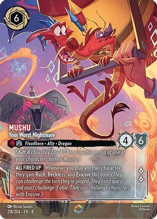 Mushu - Your Worst Nightmare (Enchanted) (218/204) [Reign of Jafar] Holofoil - Deck Out Gaming