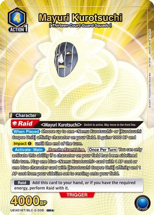 Mayuri Kurotsuchi (038) (SR*) (UEX01BT/BLC-2-038) [UEX01BT: BLEACH: Thousand-Year Blood War Vol.2] Foil - Deck Out Gaming